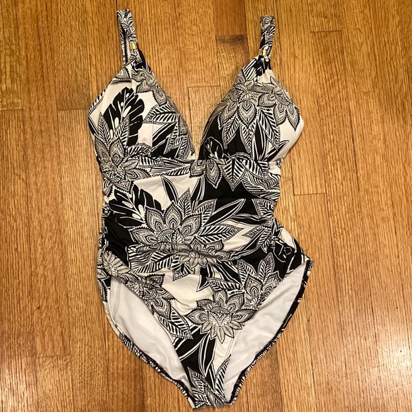 Lauren Ralph Lauren Swim Ralph Lauren Black And White Floral One